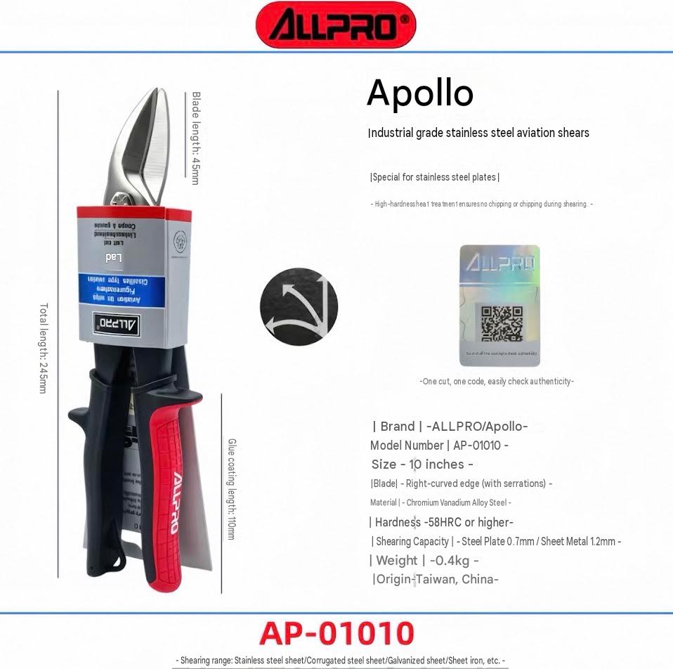 ALLPRO Aviation Tin Snips – Straight, Left & Right Cut