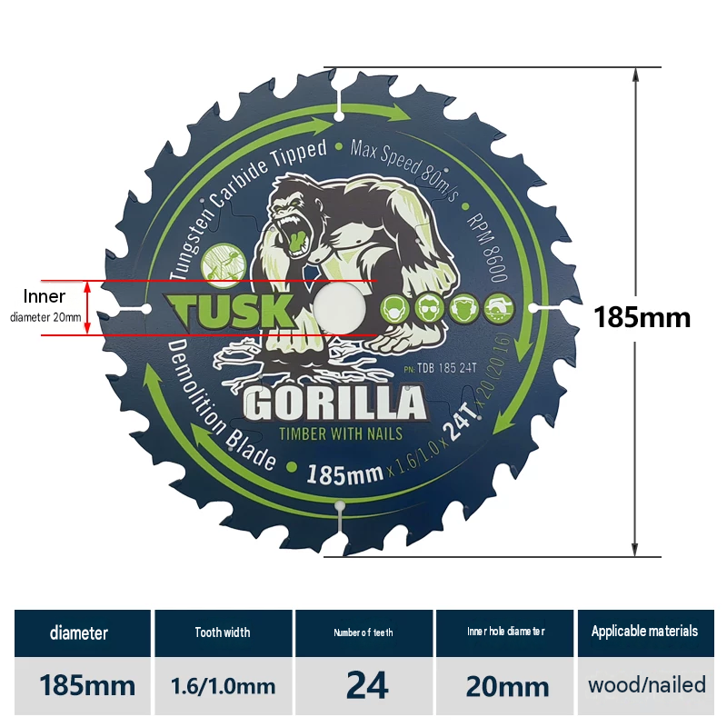 TUSK Gorilla Framing Circular Saw Blade – Nail Resistant
