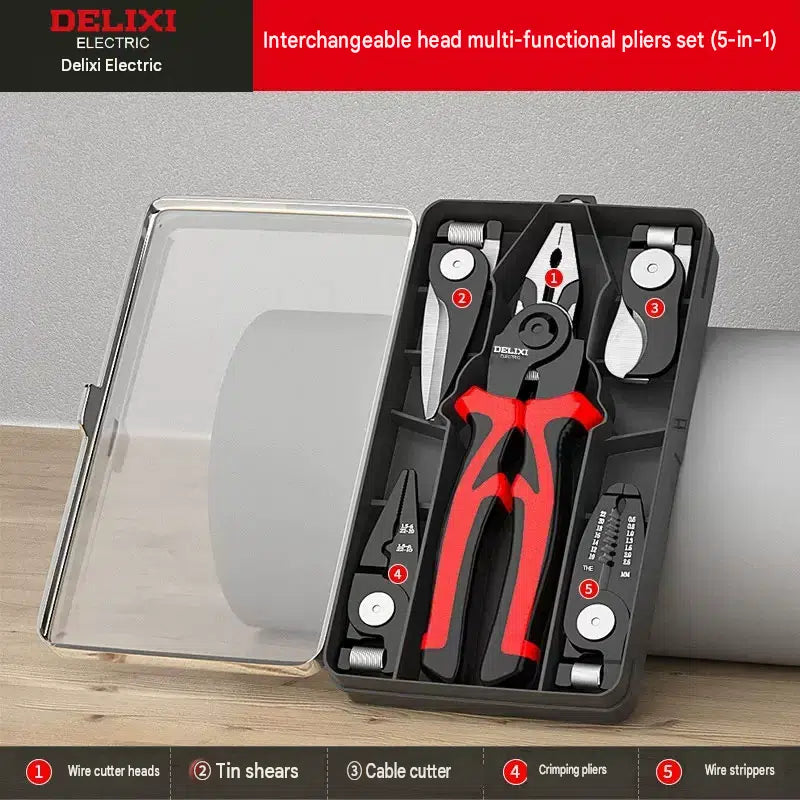 DELIXI 5-in-1 Modular Pliers Set