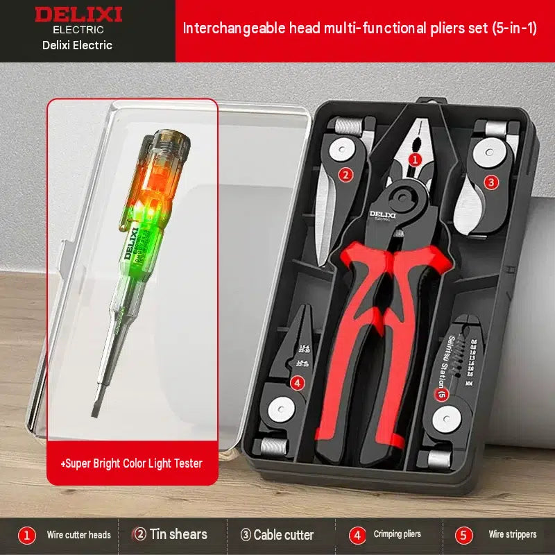 DELIXI 5-in-1 Modular Pliers Set