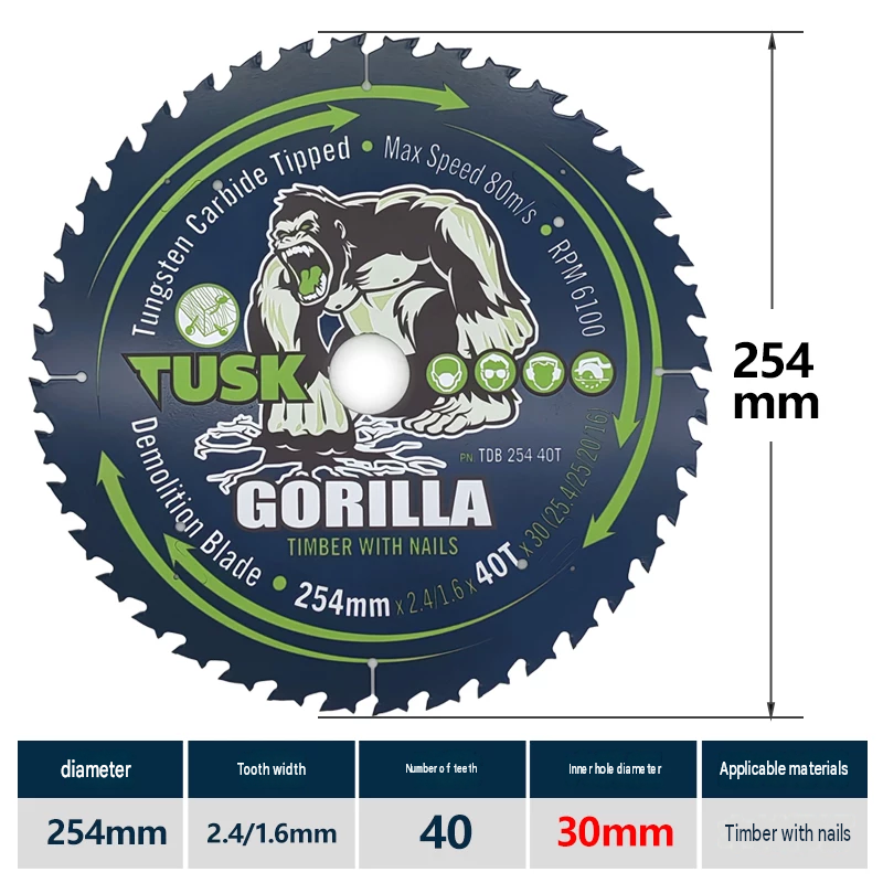 TUSK Gorilla Framing Circular Saw Blade – Nail Resistant