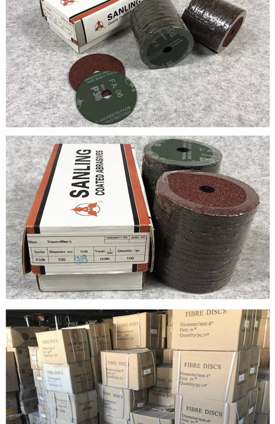 100 Pack Sanling Coated Abrasive Sanding Discs | 4" & 5" | Multiple Grits | Free Shipping