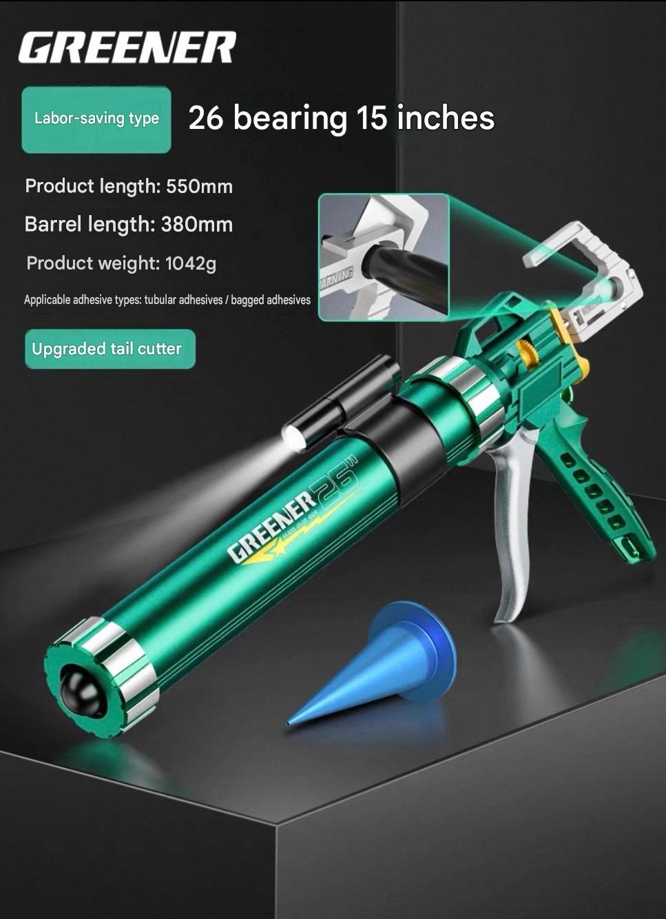 Greener 26-Bearing Heavy-Duty Caulking Gun