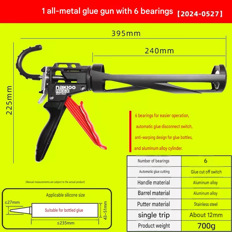 Nakioo Heavy-Duty 6-Bearing Caulking Gun