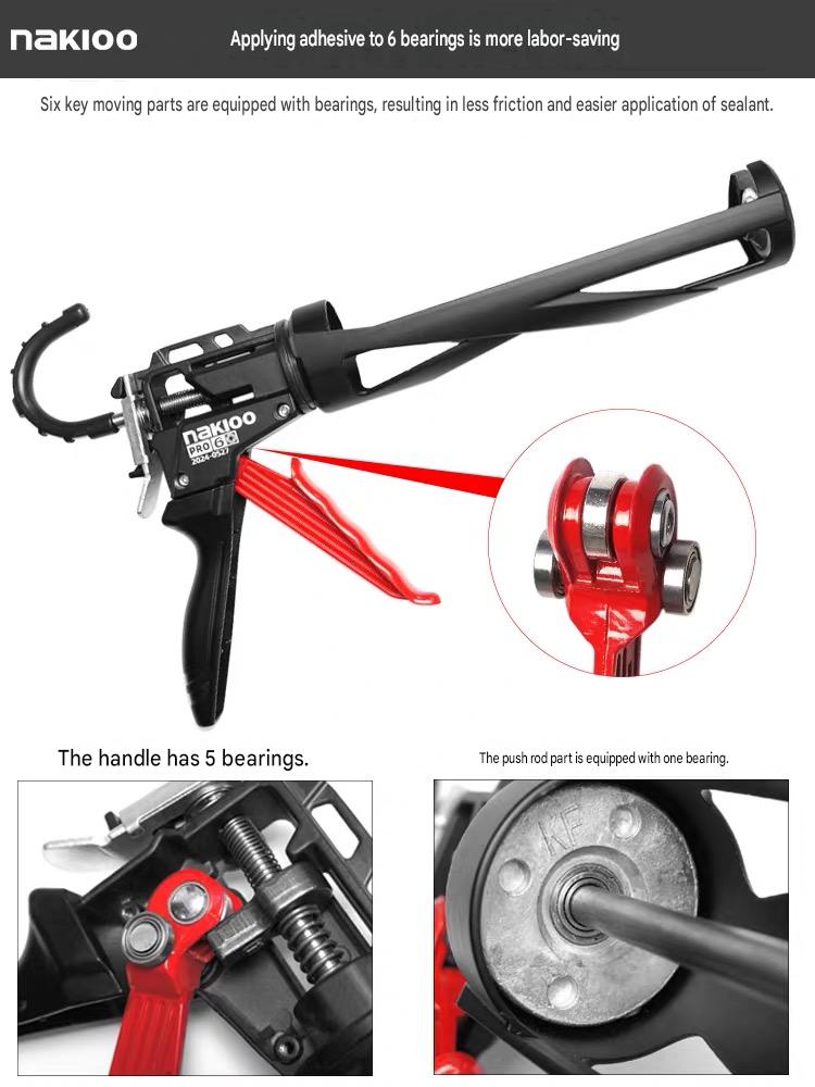 Nakioo Heavy-Duty 6-Bearing Caulking Gun
