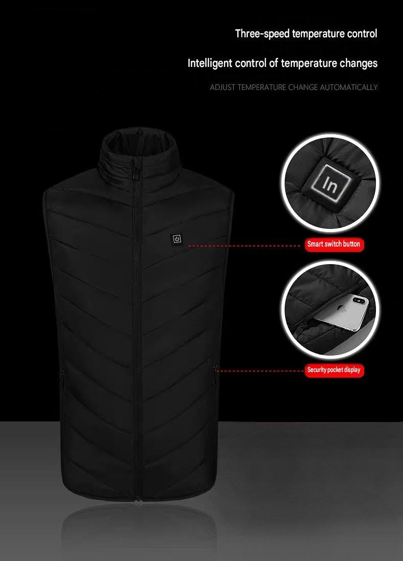 Premium 21-Zone Heated Workwear Vest (Black, Quad-Control)