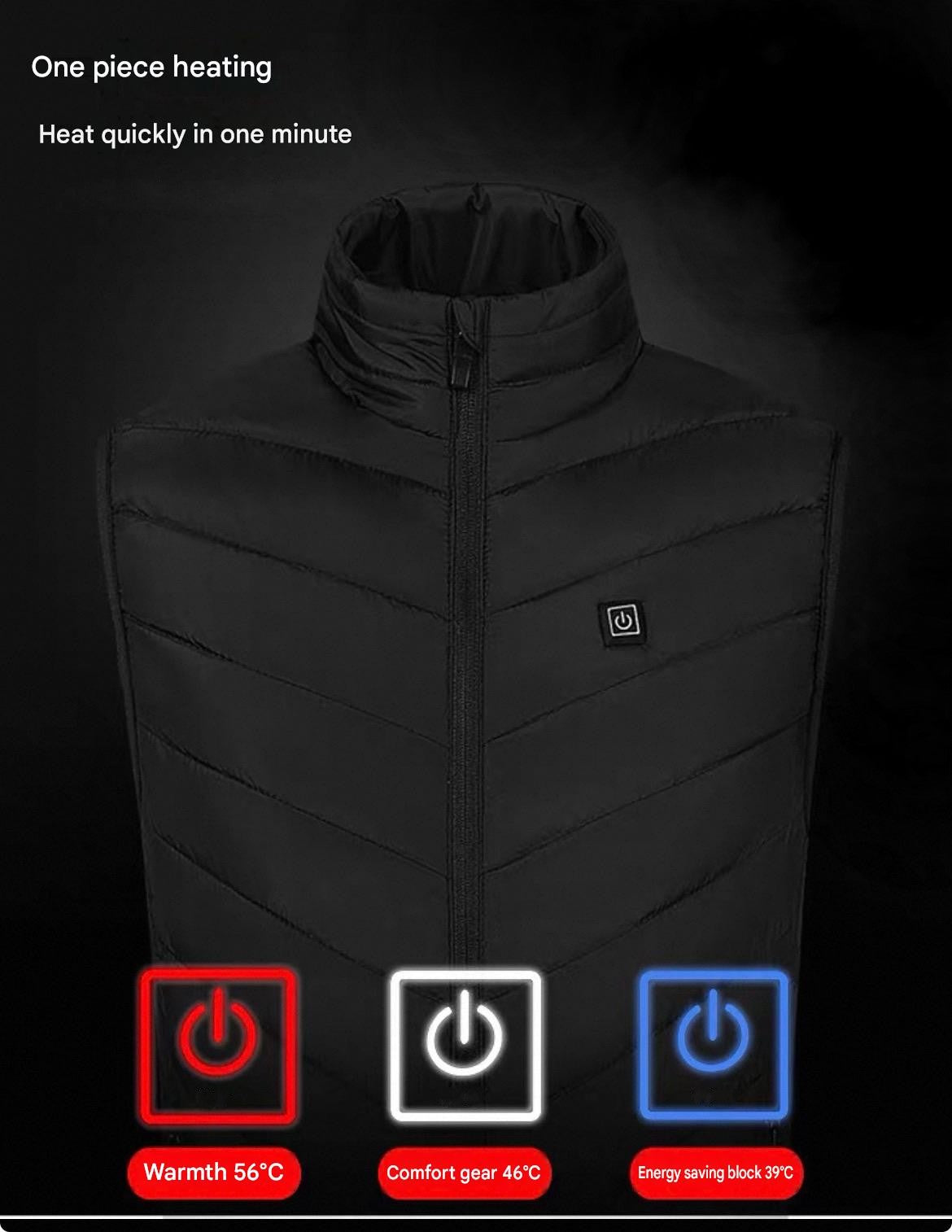 Premium 21-Zone Heated Workwear Vest (Black, Quad-Control)